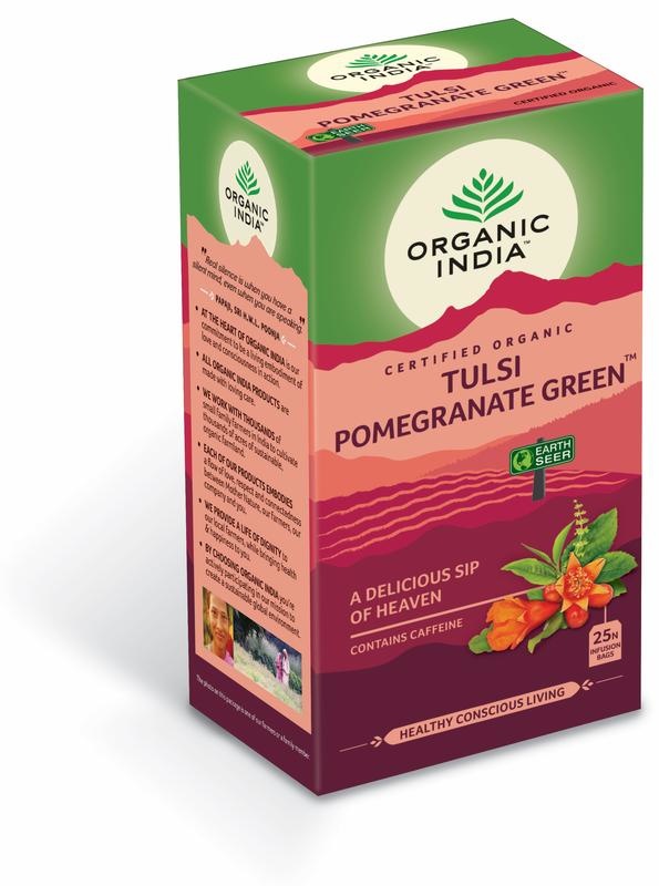 Organic India Tulsi Granatapfel grüner Tee bio (25 Beutel)