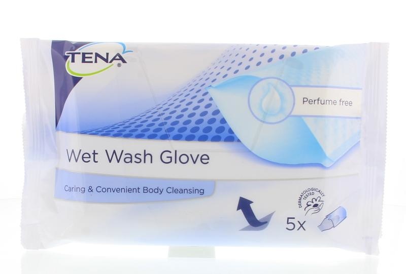 Tena Nasse Handschuhe reinigt & pflegt Lotion ohne Parfüm (5 Stück)