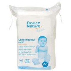 Douce Nature Quadrate aus Bio-Babybaumwolle (60 Stück)