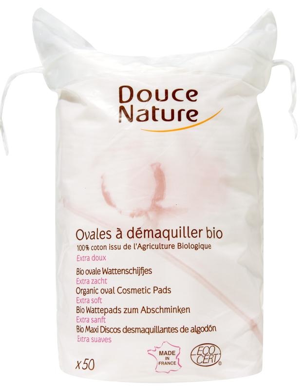 Douce Nature Wattepads oval Bio-Baumwolle (50 Stück)