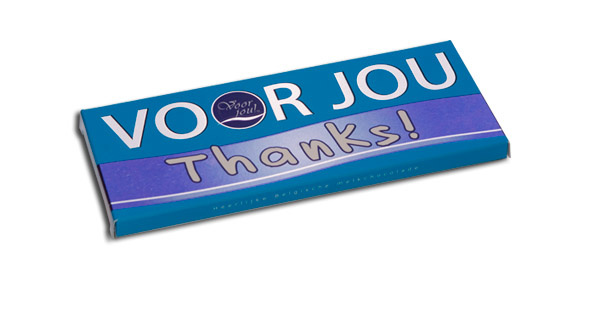 Voor Jou! Wunschriegel Vollmilchschokolade für dich! danke (70gr)