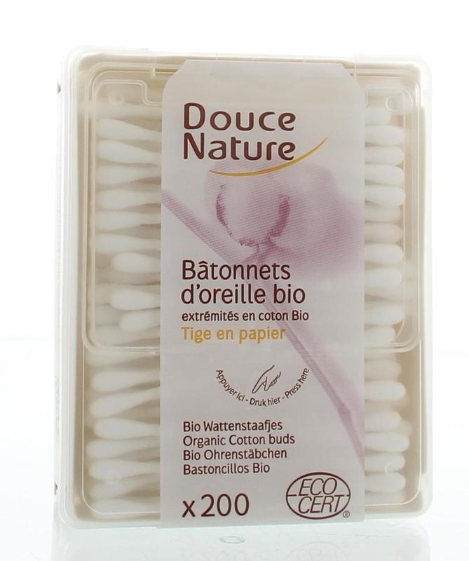 Douce Nature Wattestäbchen Bio-Baumwolle (200 Stück)