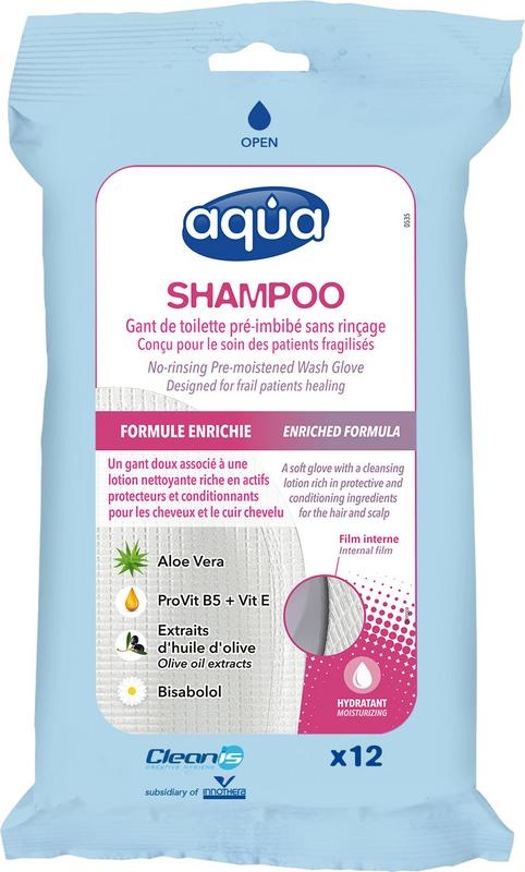 Aqua Waschlappen Shampoo (12 Stück)