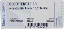 Blockland Rezeptpapier blau 105 x 148 (2000 Stück)