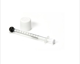 Blockline Oradose mini kindergesicherte Kappe 18 mm + 1 Ml Spritze (50 Stück)