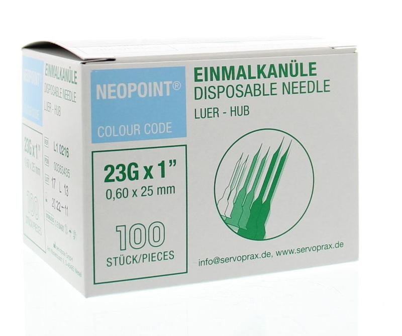 Neopoint Injektionsnadel steril 0,6 x 25 (100 Stück)
