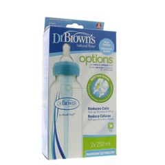 Dr Brown's Standardflasche 250 ml Duo Blue Optionen 2 Stück 2 Stücke