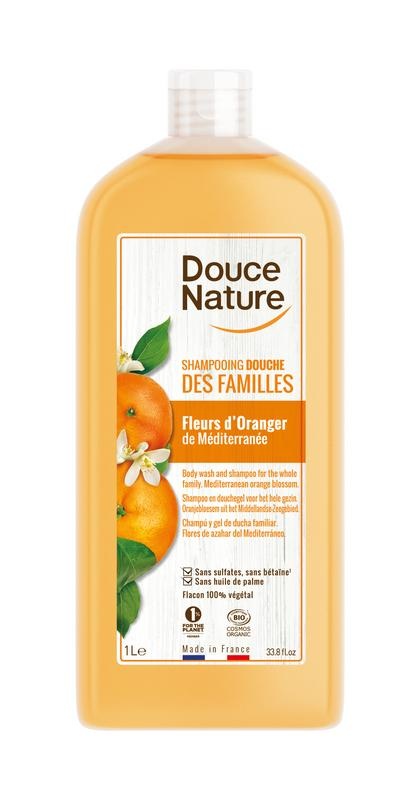 Douce Nature Duschgel & Shampoo Familie Orangenblüte Bio (1 Liter)