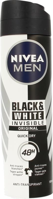 Nivea Men Deo Spray unsichtbar schwarz & weiß (150 Ml)