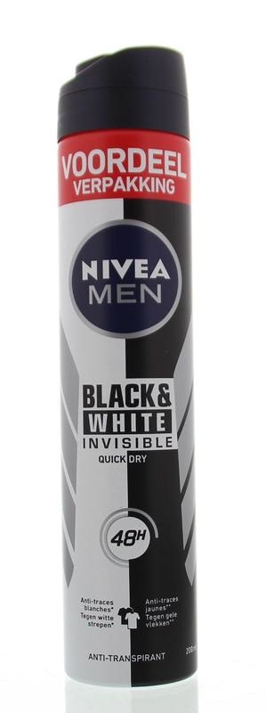 Nivea Nivea Herren Deo Black & White XL Spray (200 Ml)