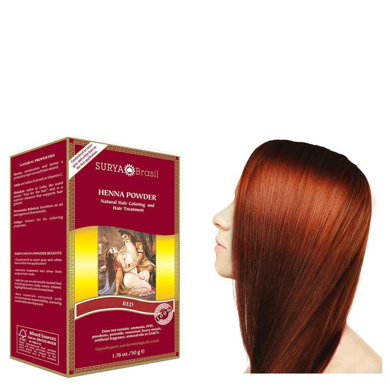 Surya Brasil Henna-Haarfärbepulver rot (50 Gramm)