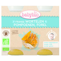 Babybio Babybio Karotte, Kürbis und Forelle 8 Monate 200 Gramm Bio (2 Stück)