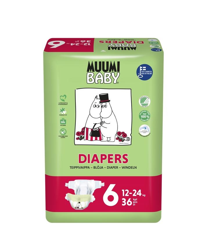 Muumi Baby Muumi Baby Eco Windeln Größe 6 Junior 12-24 kg (36 Stück)