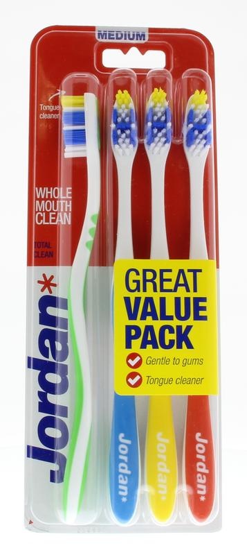 Jordan Zahnbürste totalclean medium (4 Stück)