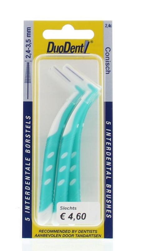 Duodent Interdentalbürste konisch 2,4c langer Halter (5 Stk.)