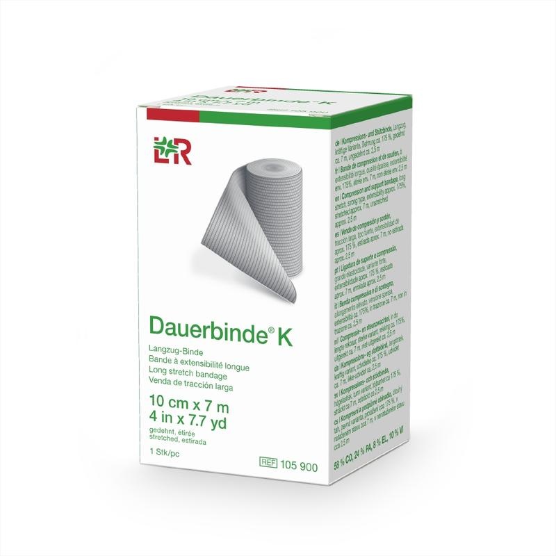 Dauerbinde K schwache elastische Bandage 7 mx 10 cm (1 Stück)