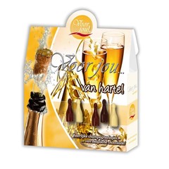 Voor Jou! Geschenkbox Champagnerflaschen von ganzem Herzen (100 gr)