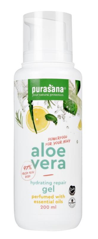 Purasana Purasana Aloe Vera Gel 97 % mit ätherischem Öl vegan bio (200 Milliliter)