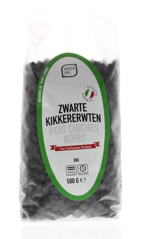 Greenage Greenage Schwarze Kichererbsen 500 Gramm 500 g