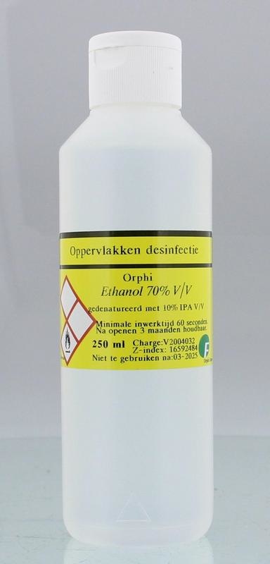 Orphi Orphi Ethanol 70 % v/v + 10 % IPA v/v (250 ml)