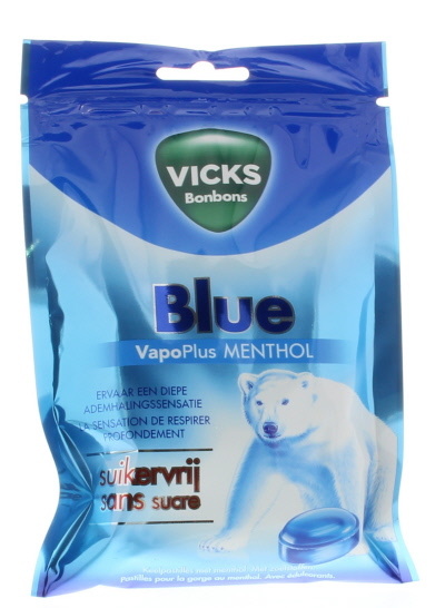 Vicks Zuckerfreier blauer Beutel mit Menthol (72 gr)