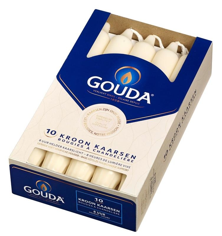 Gouda Kronenkerze Elfenbein 200/24 (10 Stück)