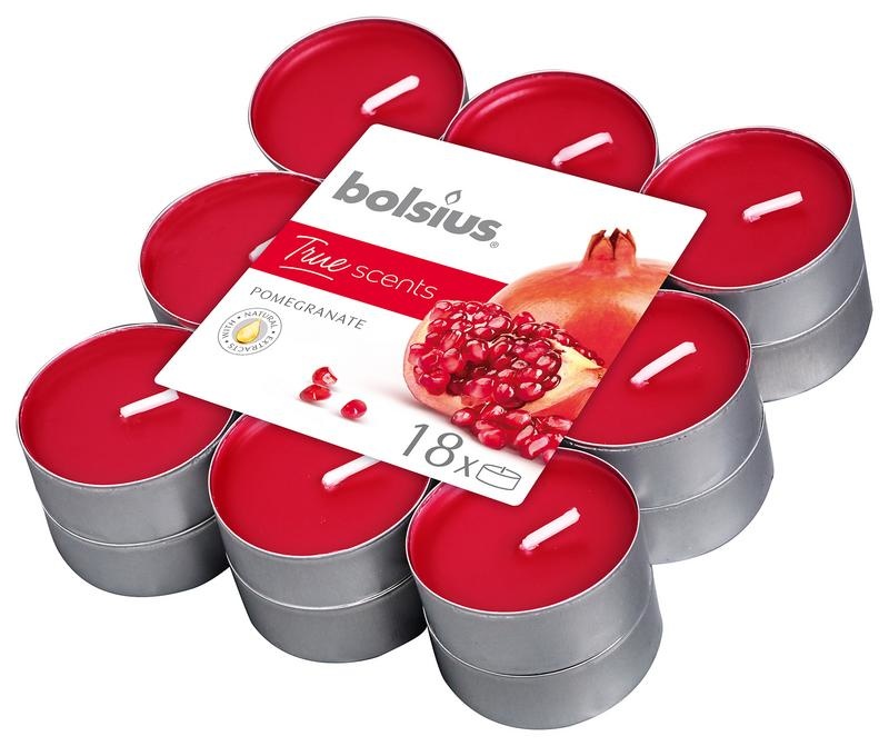 Bolsius Teelichter wahre Düfte Granatapfel 18 Stk