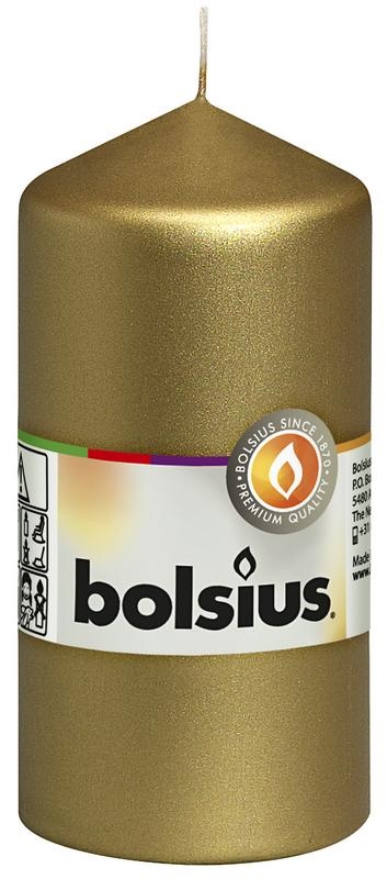 Bolsius Bolsius Stumpenkerze 120/60 Metallgold 1 Stck