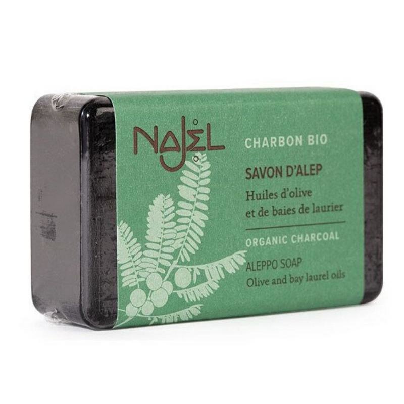 Najel Aleppo-Olivenseife mit Holzkohle (100 gr)