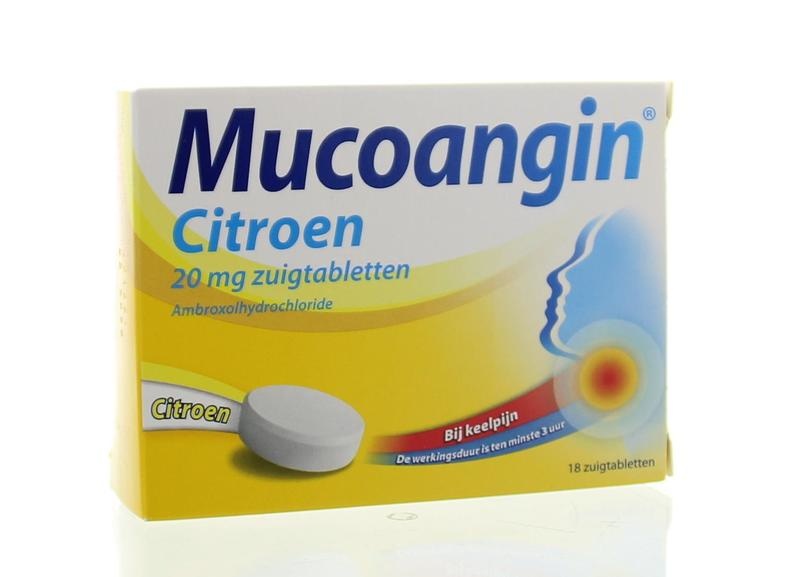 Mucoangin Mucoangin Zitrone zuckerfrei (18 Lutschtab)