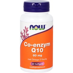 NOW Coenzym Q10 60 mg mit Omega-3-Fischöl (60 Soft Kaps)