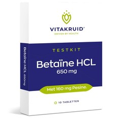 Vitakruid Betain HCL 650 mg & Pepsin 160 mg Testkit (10 Tabl)
