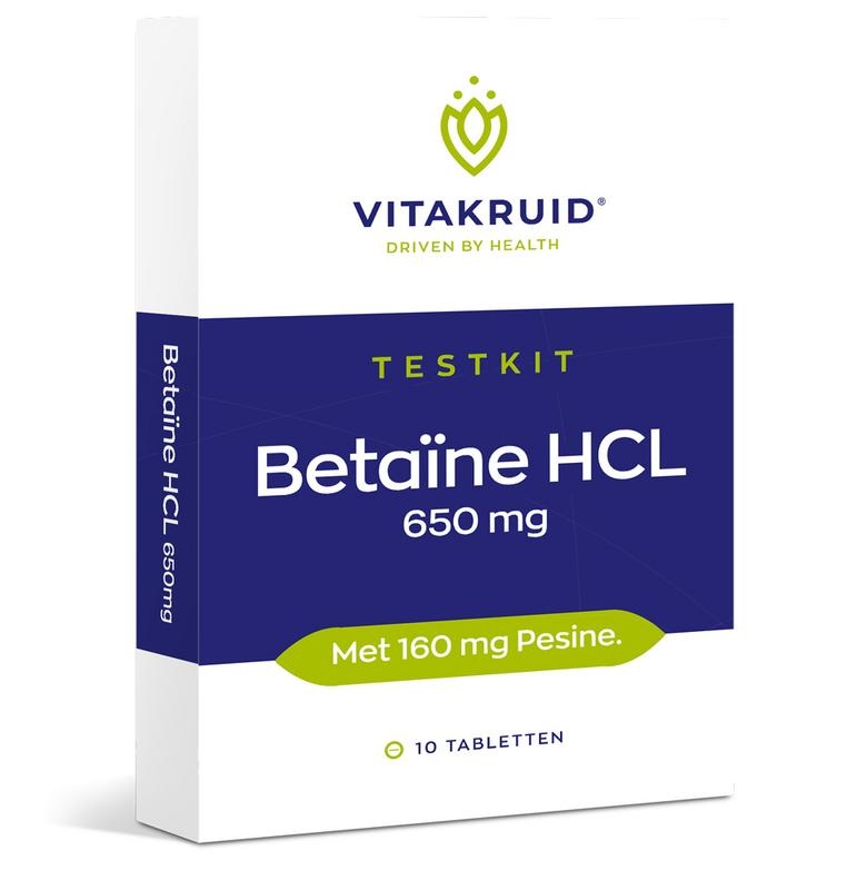 Vitakruid Betain HCL 650 mg & Pepsin 160 mg Testkit (10 Tab)