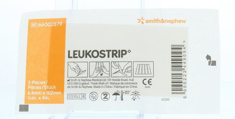 Leukostrip Leukostrip Sterilstreifen 6,4 x 102 mm (5 Stück)