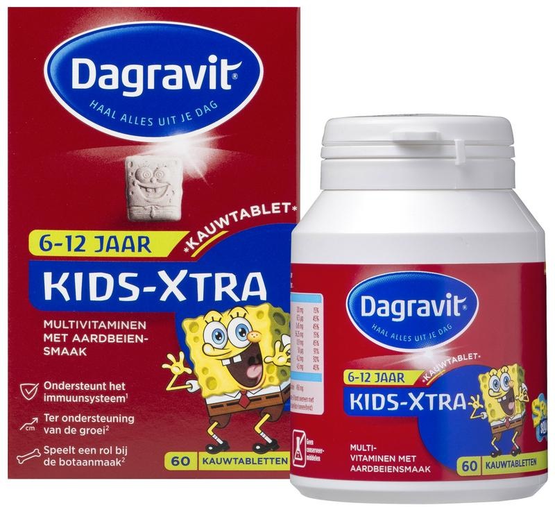 Dagravit Dagravit Multi Kids Erdbeere 6-12 Jahre (60 Kautab)