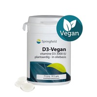 Springfield Springfield D3-Vegan-75 Vitamin D3 75 mcg (90 vegetarische Kapseln)