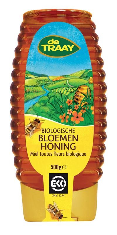 Traay Traay Blumenhonig-Flüssigkeitsquetschflasche Bio (500 gr)