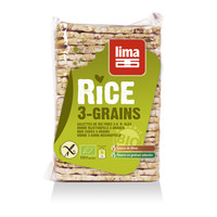 Lima Lima Reiswaffeln gerade dünn 3 Körner Bio (130 gr)