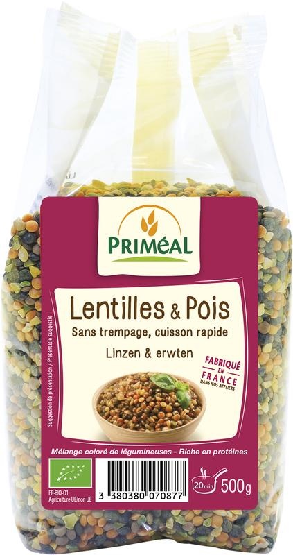 Primeal Primeal Linsen und Erbsen Bio (500 gr)