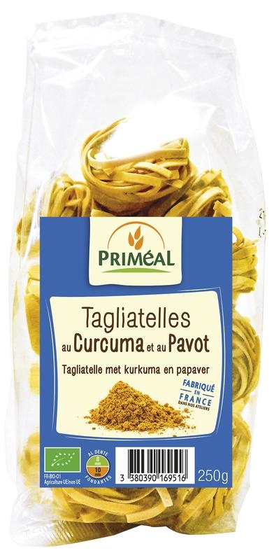 Primeal Primeal Tagliatelle Kurkuma Mohn Bio (250 gr)