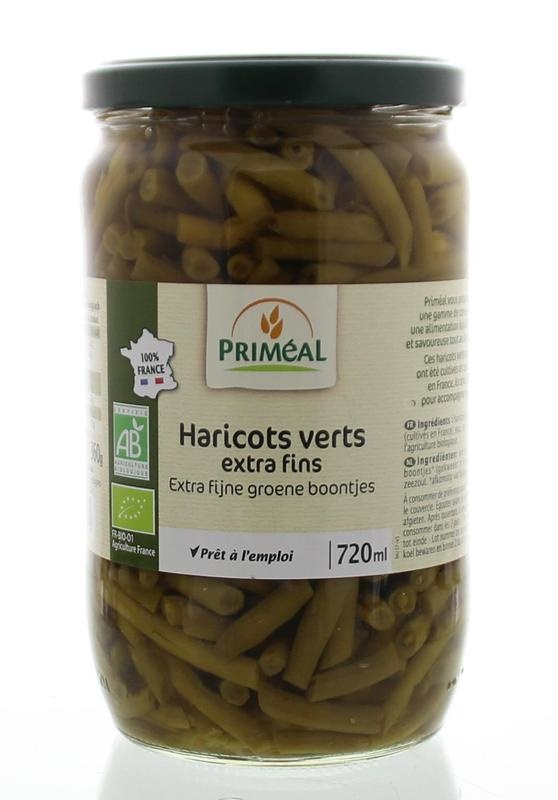 Primeal Haricots verts grüne Bohnen extra fein Bio (660 gr)
