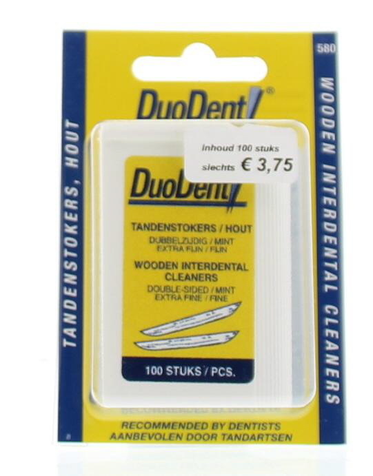 Duodent Zahnstocher Holz fein/extra fein beidseitig (100 Stück)