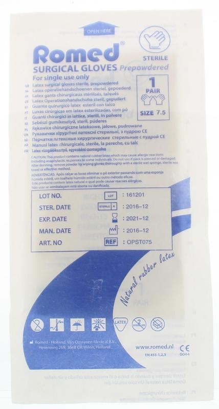 Romed OP-Handschuh steril gepudert 7.5 (1 Paar)