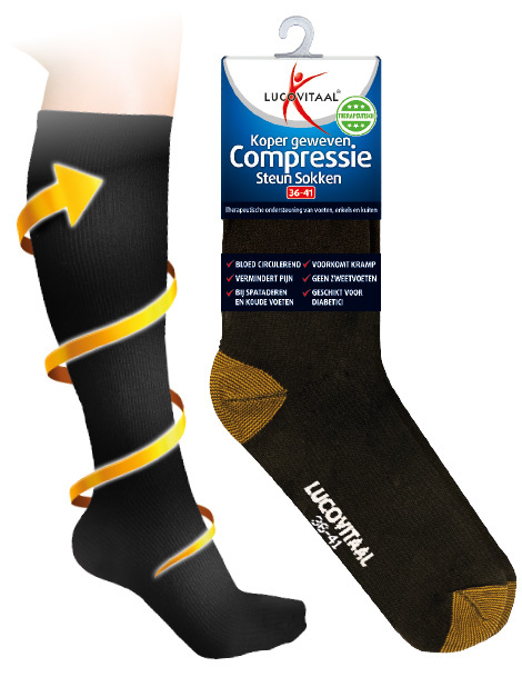 Lucovitaal Kupfer-Kompressionsstrumpf 36 - 41 schwarz (1 Paar)