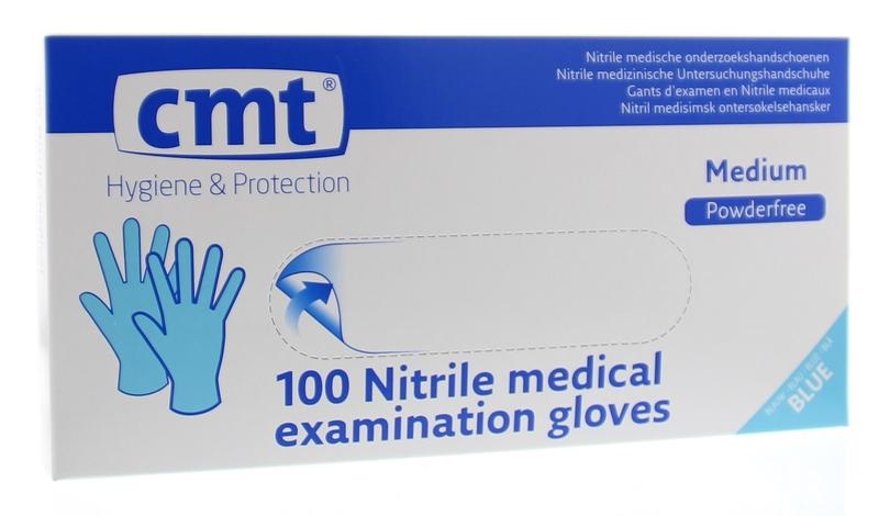 CMT Untersuchungshandschuh Nitril blau puderfrei M (100 Stück)