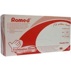 Romed Latexhandschuh unsteril puderfrei XL (100 Stück)