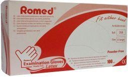Romed Latexhandschuh unsteril puderfrei XL (100 Stück)
