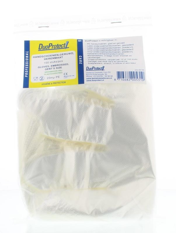 Duoprotect Einweghandschuh transparent rau (100 Stück)