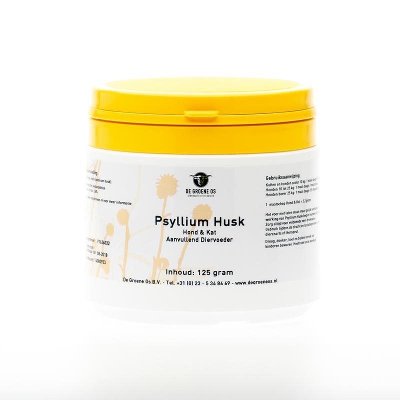 Groene Os Psyllium husk 95% Flohsamenschalen Hund Katze (125 gr)
