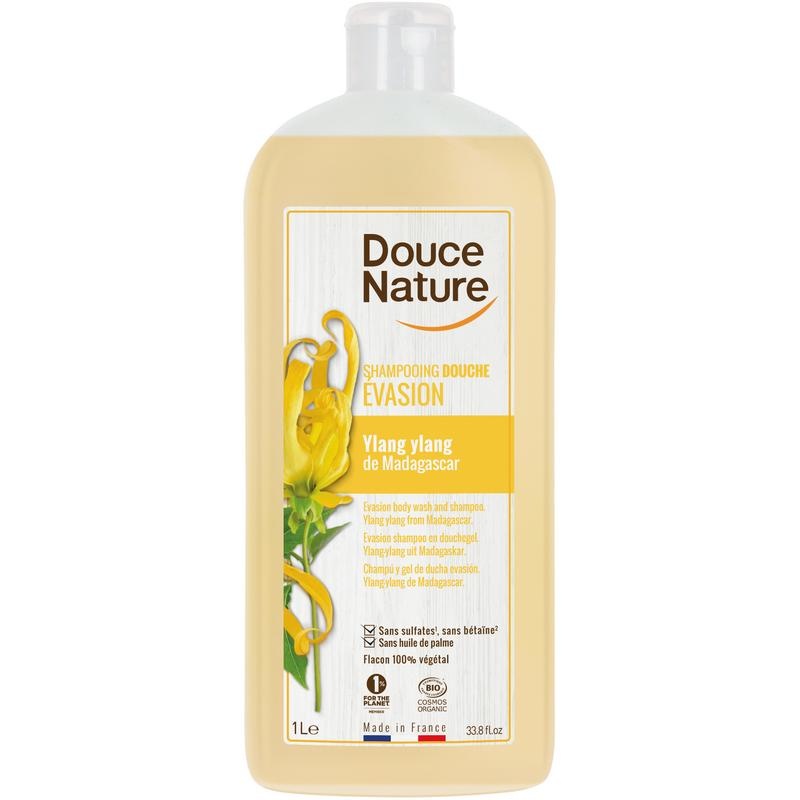 Douce Nature Duschgel & Shampoo Ylang Ylang Relaxing Bio (1 Liter)